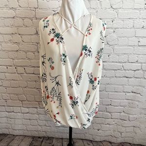 Liberty Love white floral faux wrap blouse